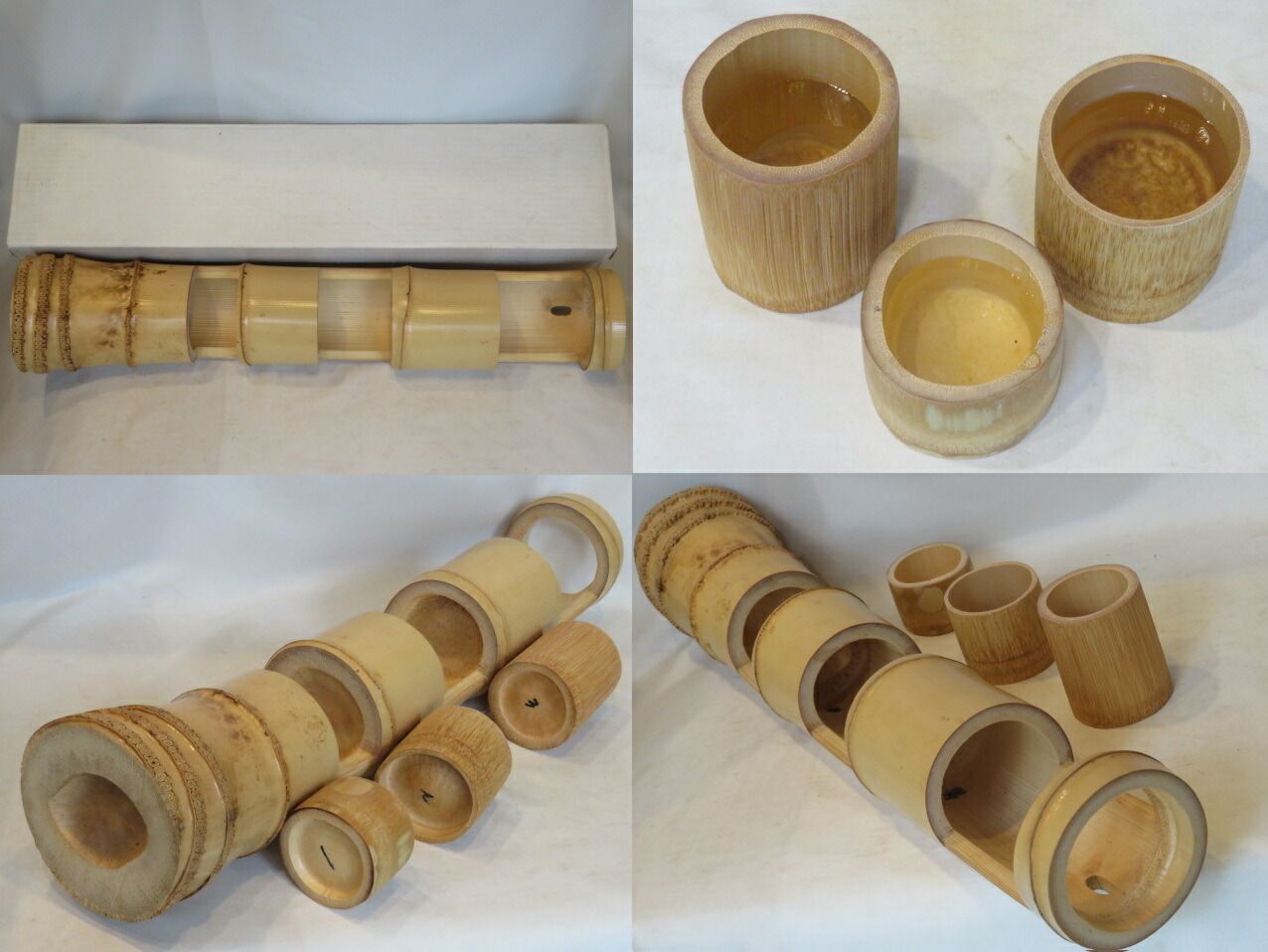 十月 特売品 七事式 和竹製 根付 大 三重切花入 税込