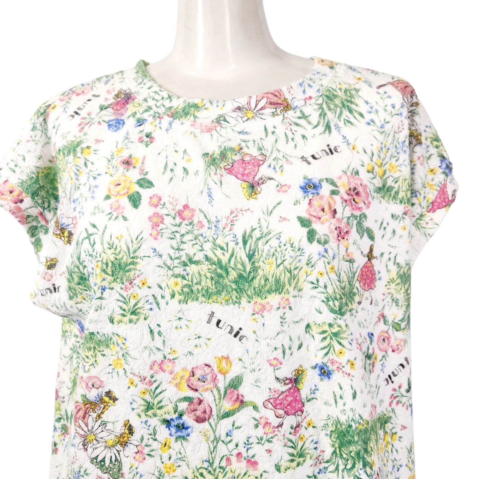 夏物入荷 鴨居羊子 TUNIC フレンチ袖 パジャマ フェアリーガーデン パイルジャガード