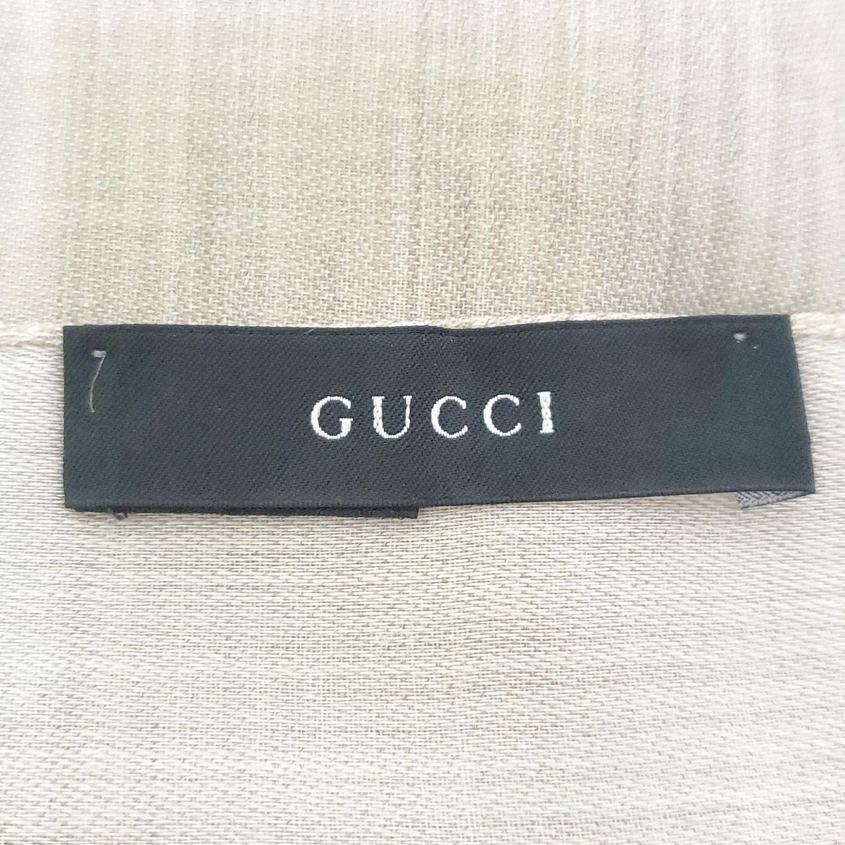GUCCI ベージュ ウール ストール GUCCI GGロゴ ストール ベージュ