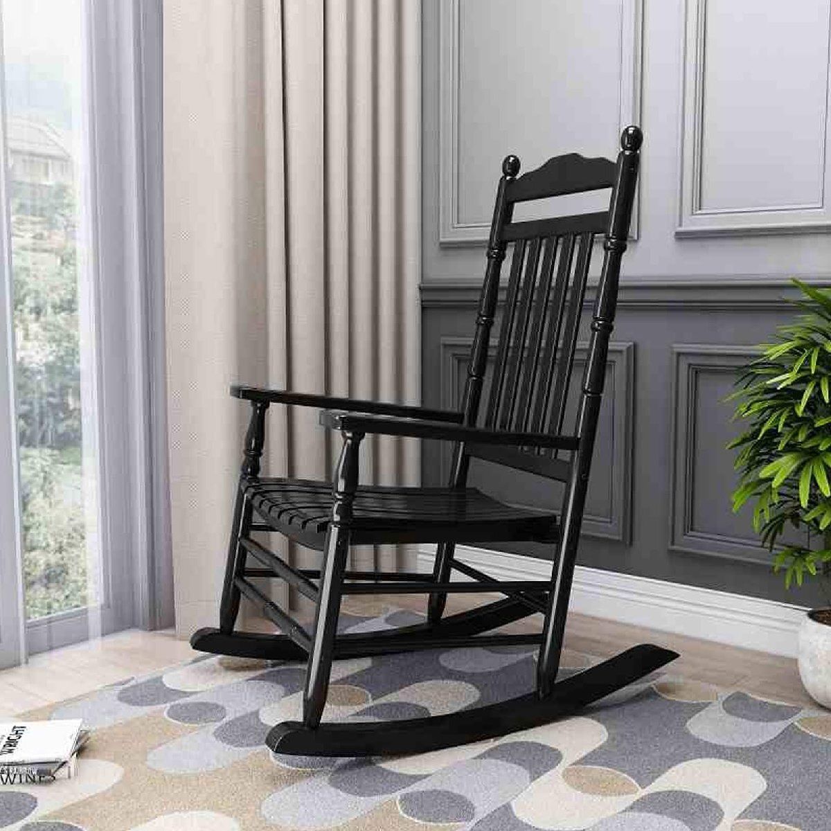 木製ロッキングチェア ロッキング リクライニングチェア バルコニーリラックスチェ ロッキングチェア 室内 リクライバルコニーリ MARWIL-DEMENAGEMENTS_CH