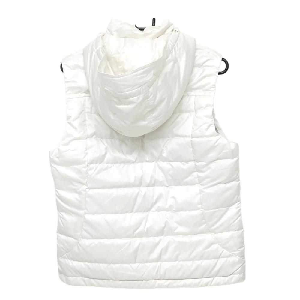 Callaway フード付きダウンベスト M ホワイト キャロウェイ 2WAYダウンベスト 白 ロゴネイビー フード着脱可 ドロー