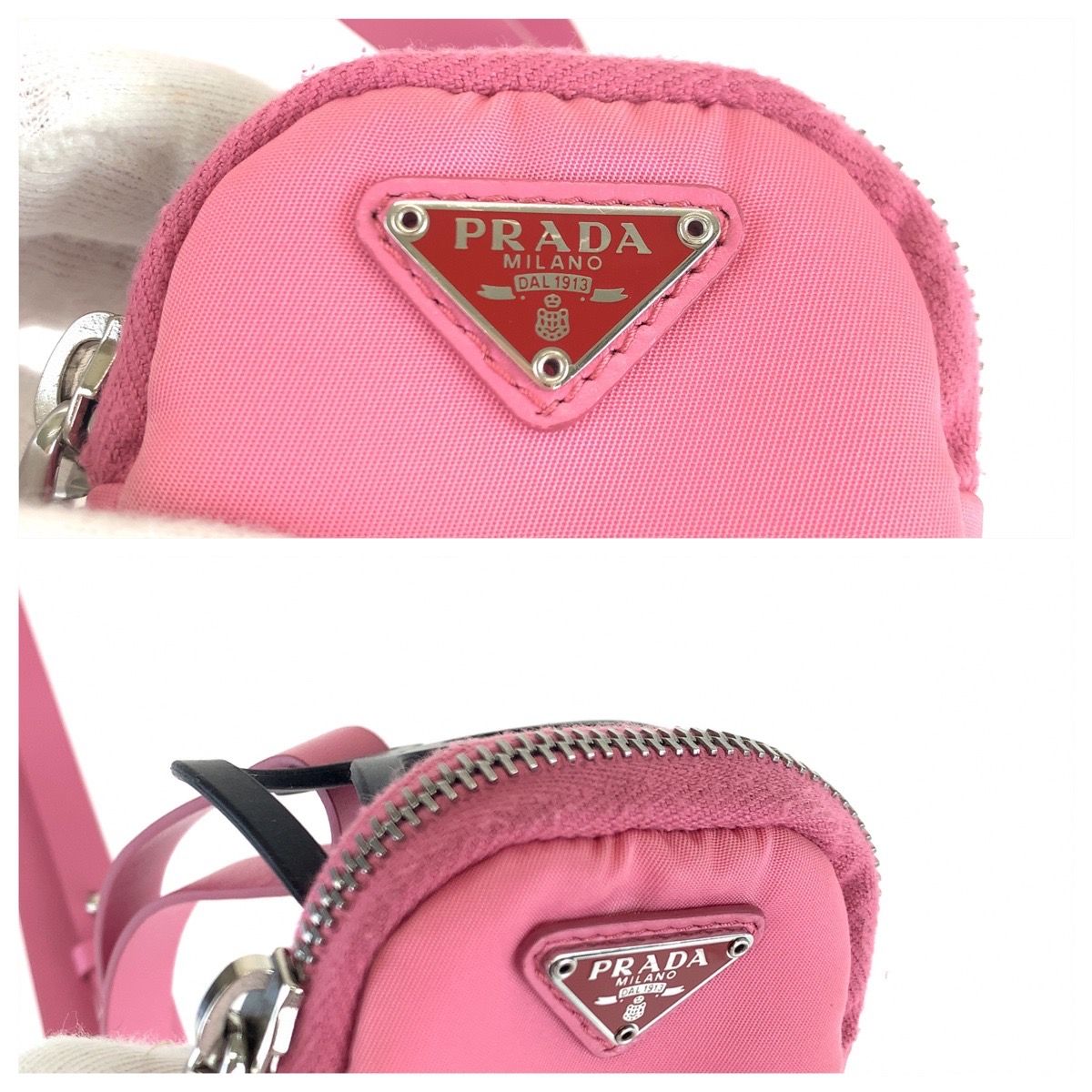 PRADA プラダ 20SS テスート ピンク ナイロン フォンホルダー スマホケース ポーチ付き レディース 403473 【中古】【中古】