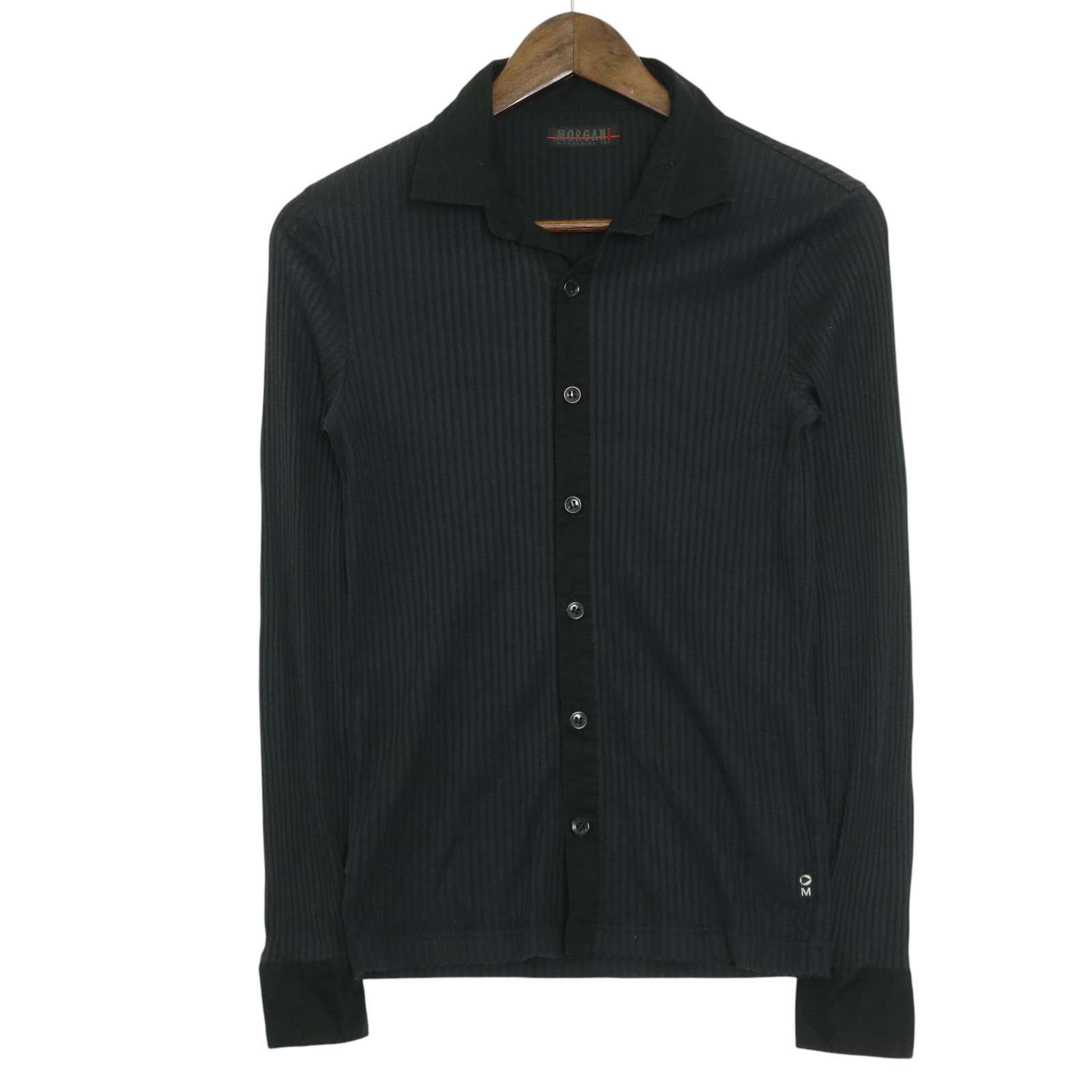 MORGAN HOMME 長袖シャツ One flower ブラック 綿 L MORGAN HOMME 長袖シャツ One flower ブラック 綿 L｜Yahoo