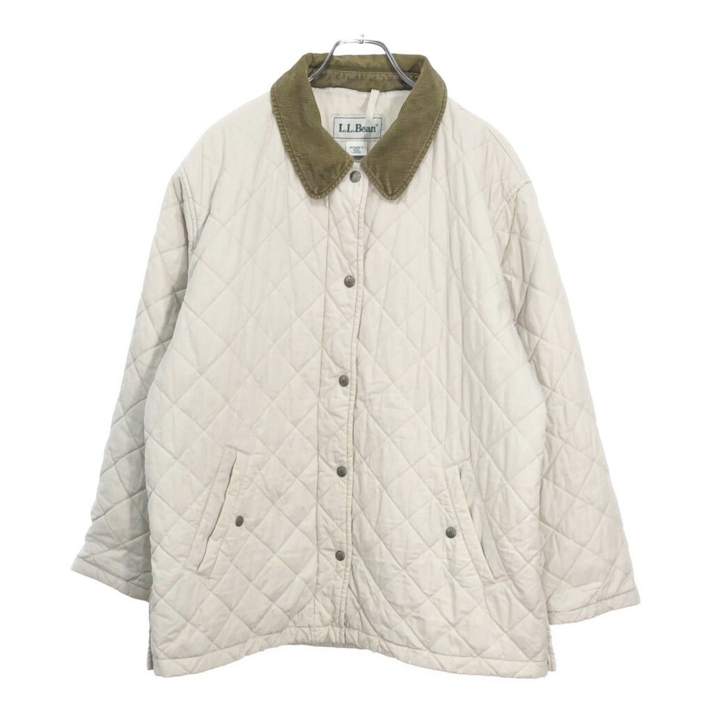 L.L.Bean エルエルビーン キルティングジャケット アウトドア アイボリー レディース LARGE 古着 V3632
