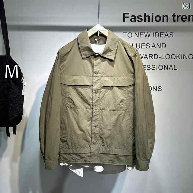 M メンズ ファッション オシャレ 男性用 シンプル 大人 かっこいい カジュアル ストリート ヒップホップ HipHop ジャケット レトロ スタイル ワークウェア ジャケット 春 ジャケット
