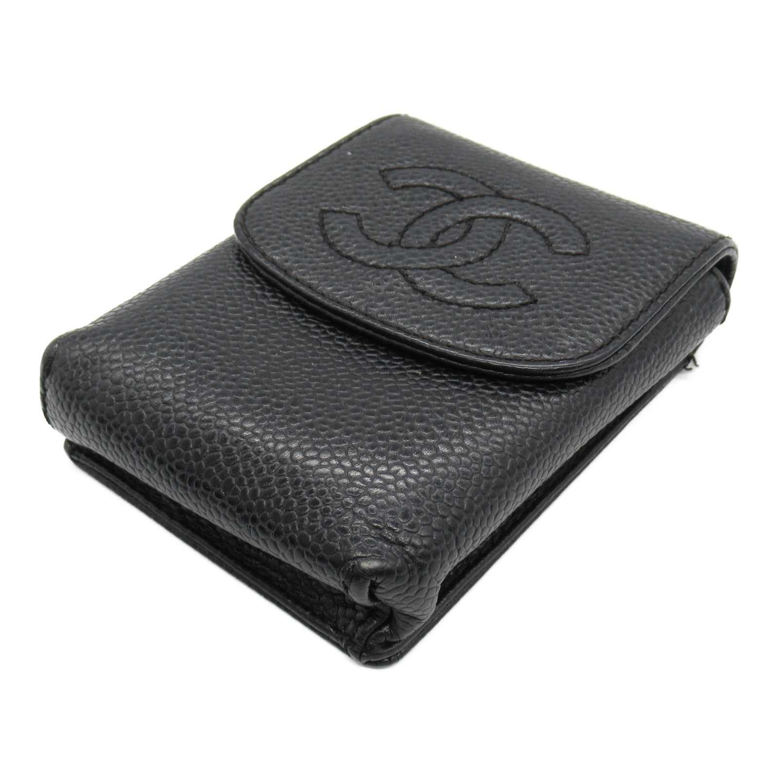 シャネル CHANEL その他ケース シガレットケース ブラック レザー 