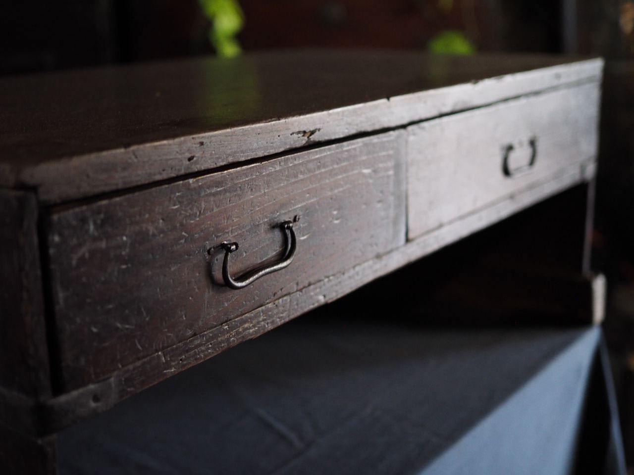 天板欅材アンティーク書斎机 明治時代 古録展 品番F4505