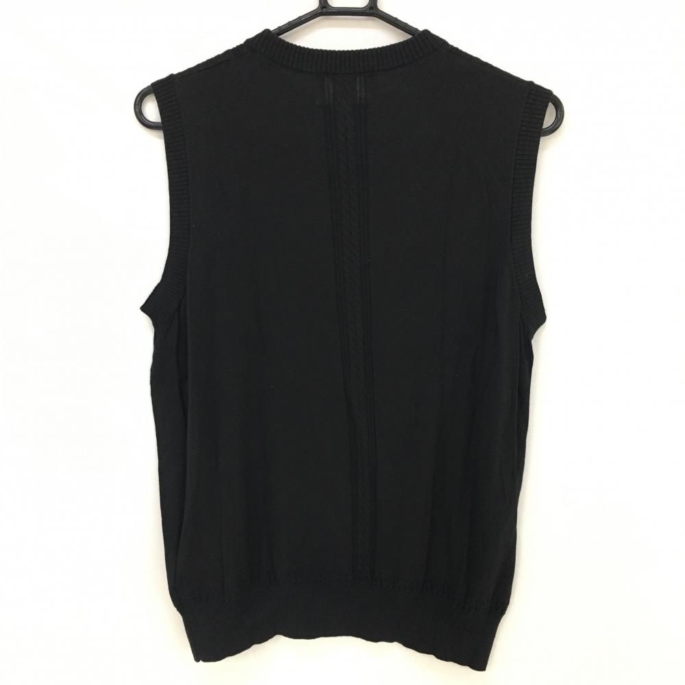 ☆値下げ☆マスターバニー ニットベスト 黒 ケーブル編み シルク100