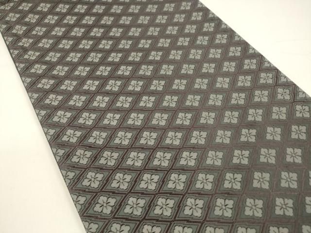 平和屋着物● 上 皇室 伊勢神宮御用 御御帯 山口美術織物 山口弘躬 六通柄袋帯 松皮花菱文 正絹 DAAY8107cm