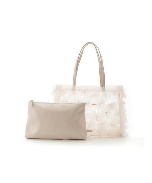 セルフォード ポーチ付きチュールフラワーモチーフバッグ