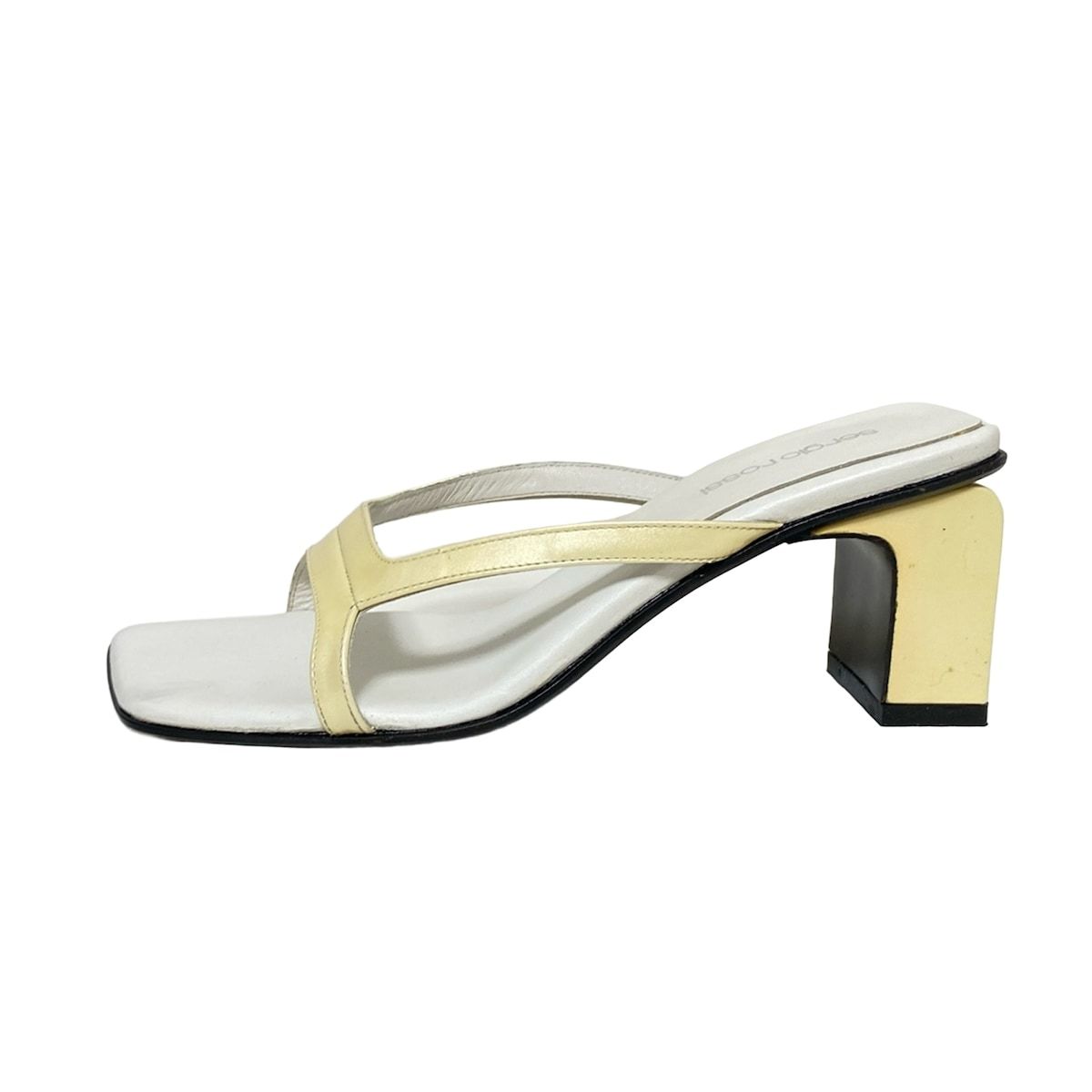 sergio rossi セルジオロッシ ミュール 36 レディース - アイボリー レザー