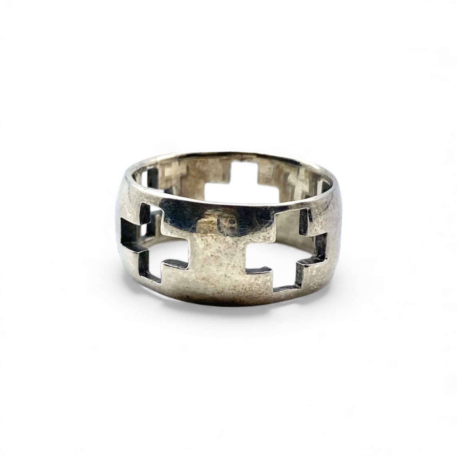 十字の意匠】クロス Silver 925 刻印 90s Vintage Design Ring 