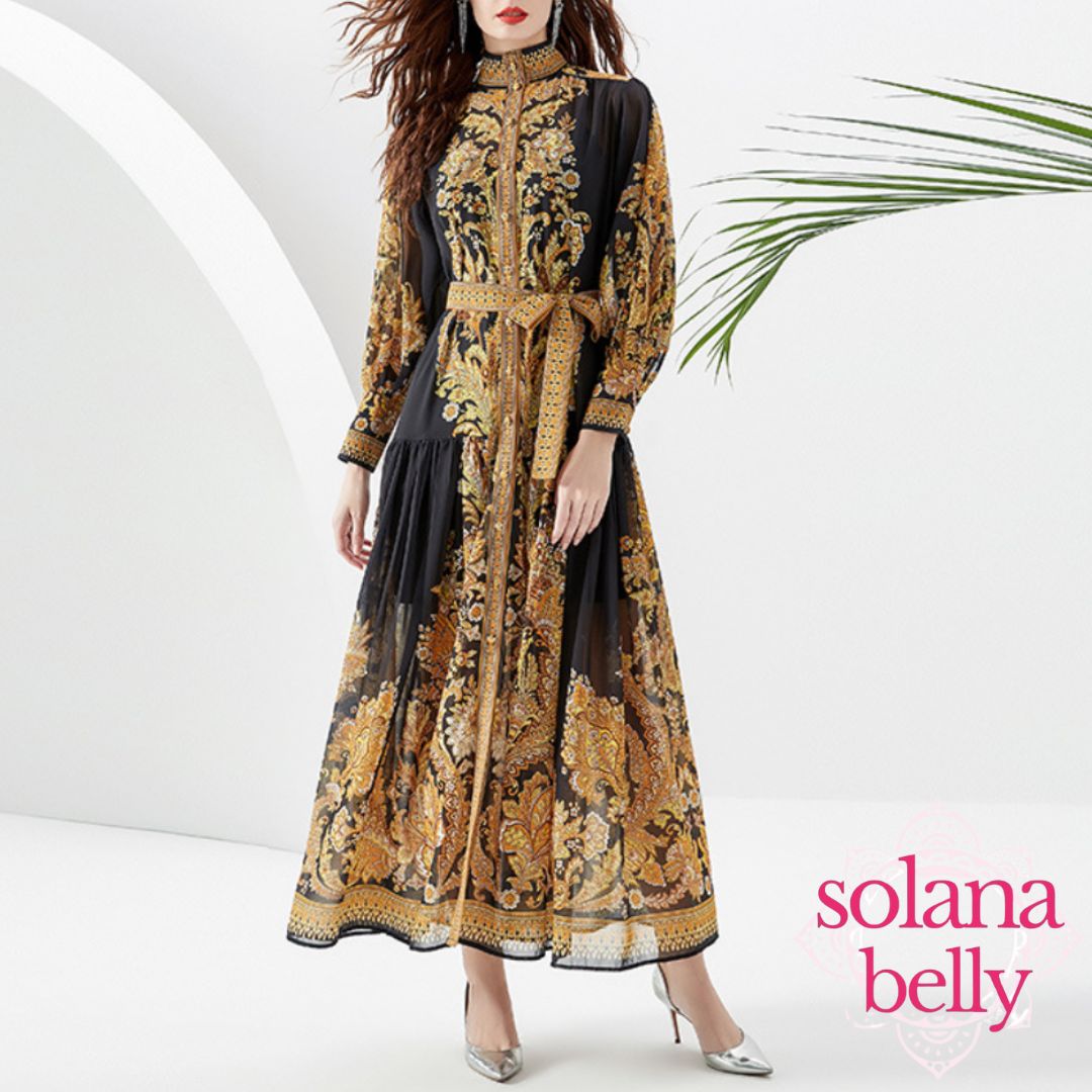 新品 ベリーダンス 前開き ガラベーヤ レディース ロング