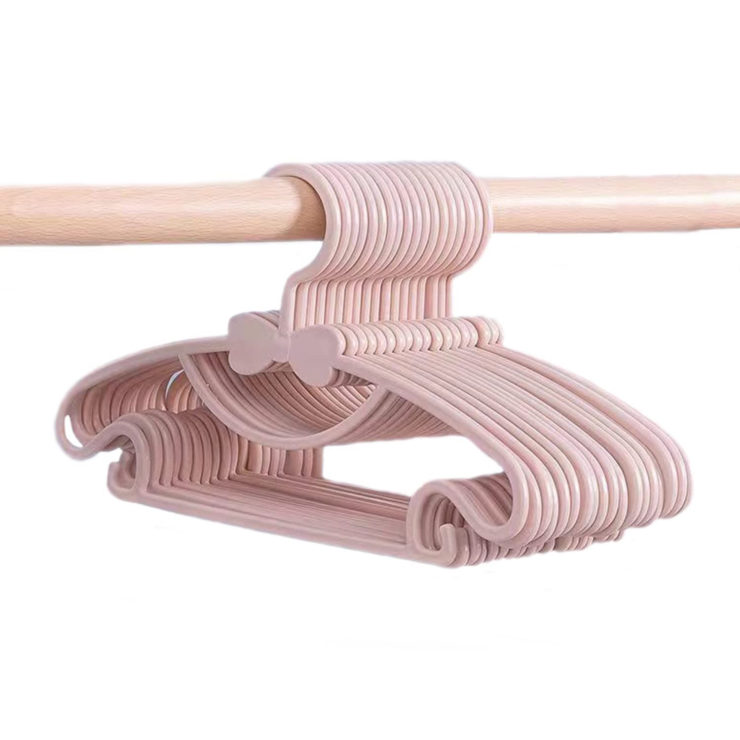 ピンク 省スペース クロゼット収納 ハンガー ハンガー 乾湿両用 衣類ハンガー 洗濯物干し 出産準備品 子供用 20本セット ベビーハンガー