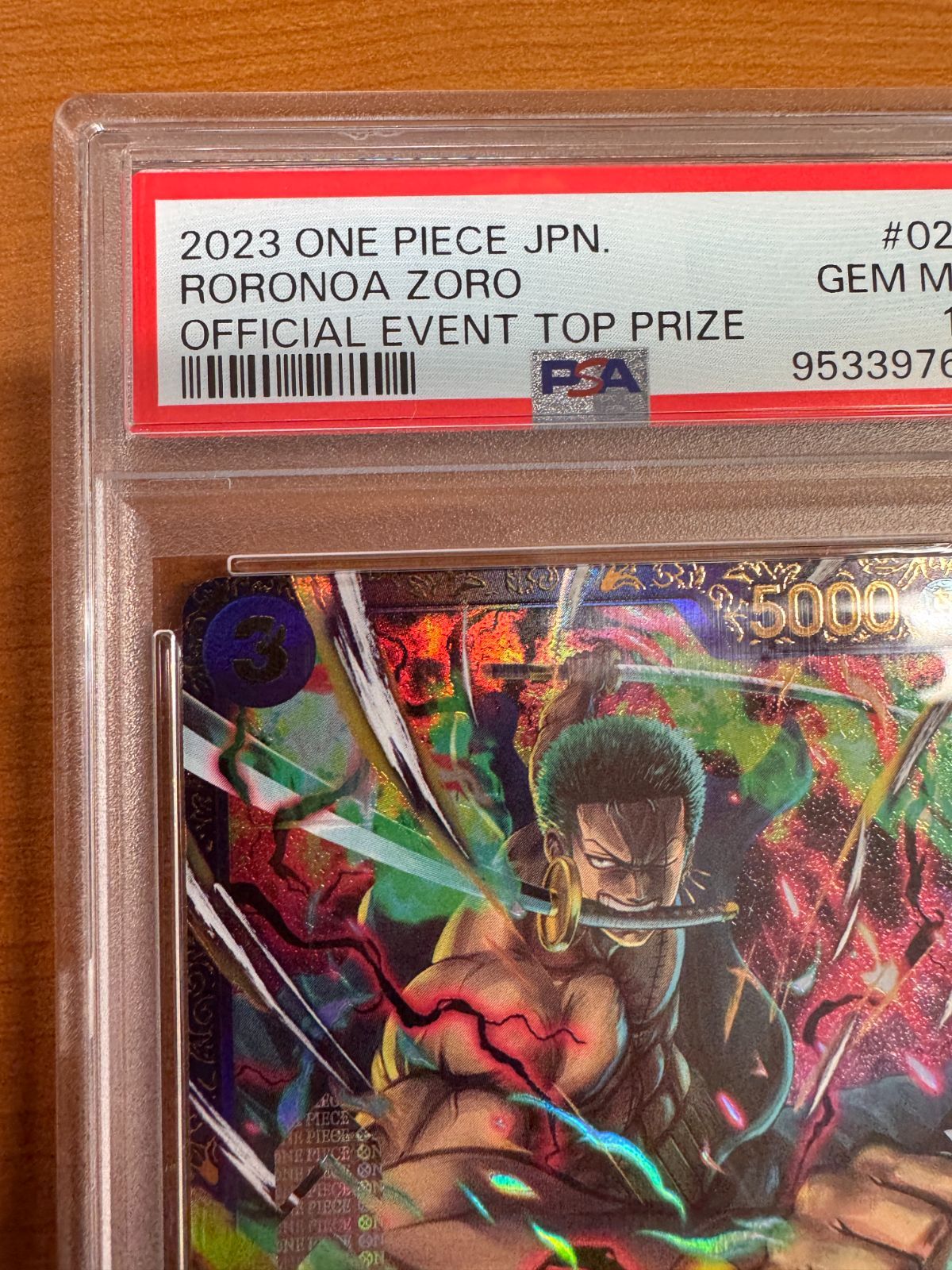 【＊極美品＊】補償付発送　フラッグシップ　ゾロ　プロモ　PSA10 ワンピ 極美品＊】補償付発送 フラッグシップ ゾロ プロモ PSA10 ワンピ 極美品