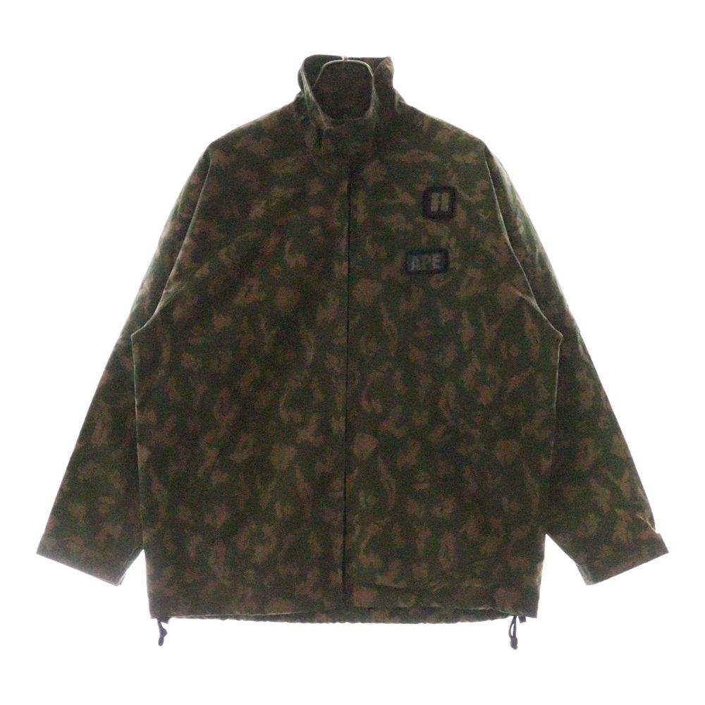 エイプ　レインジャケット　リザートカモ A BATHING APE (アベイシングエイプ) 90s デジカモ ジップアップ