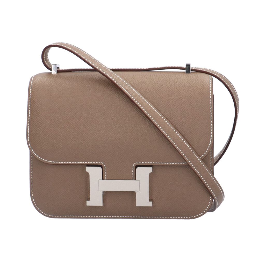 中古 エルメス HERMES レディース ショルダーバッグ カクタス ヴォーエプソン エルメス HERMES コンスタンス3ミニ Y刻 ブラック シルバー金具 ヴォー