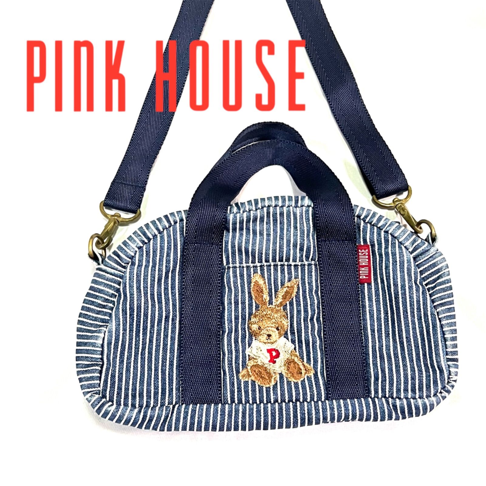 PINK HOUSE ピンクハウス うさぎ刺繍 2WAY ミニ ショルダー