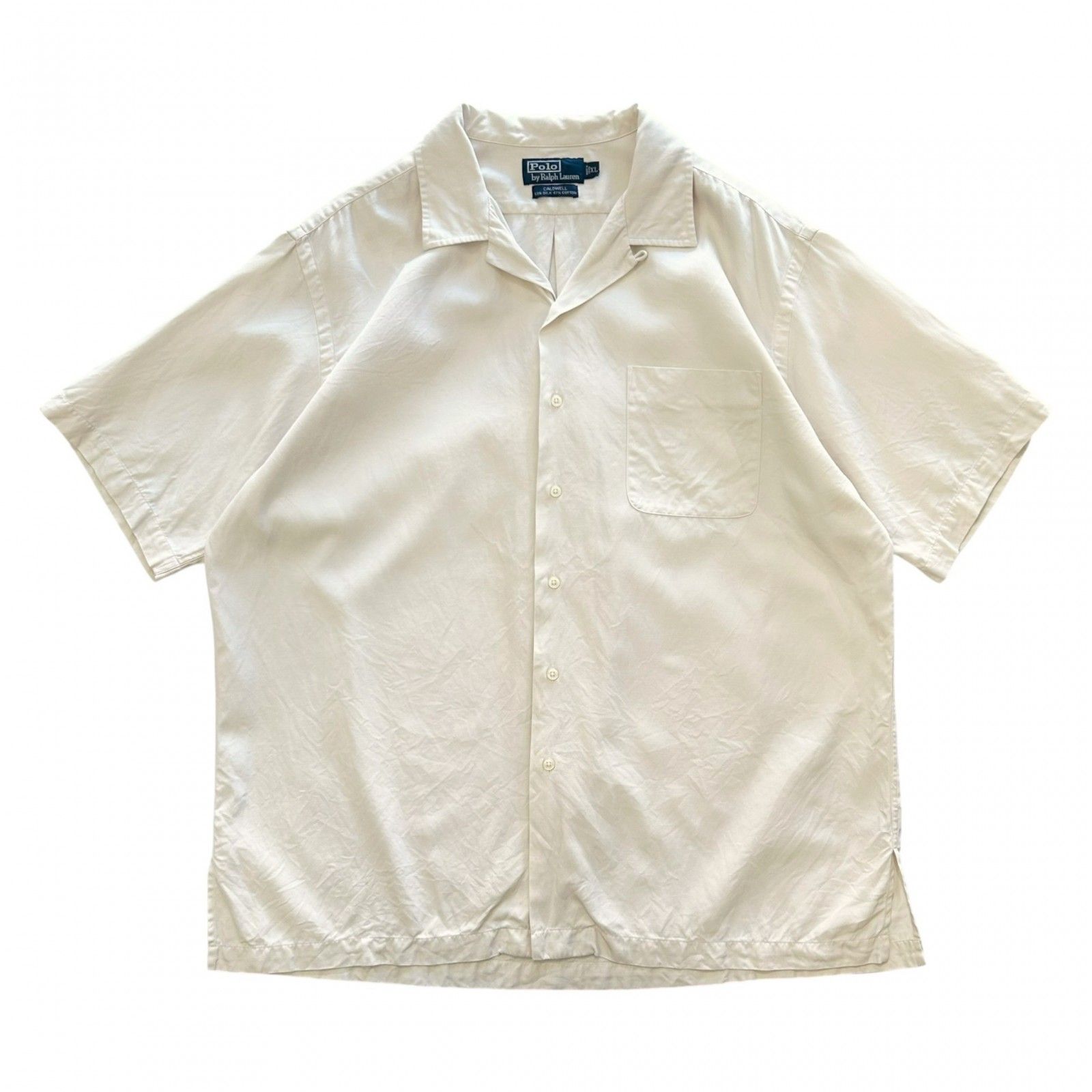 90s Ralph Lauren Shirt CALDWELL XL！ ホワイト XLサイズ 90s Polo by Ralph Lauren CALDWELL 半袖シャツ 完全