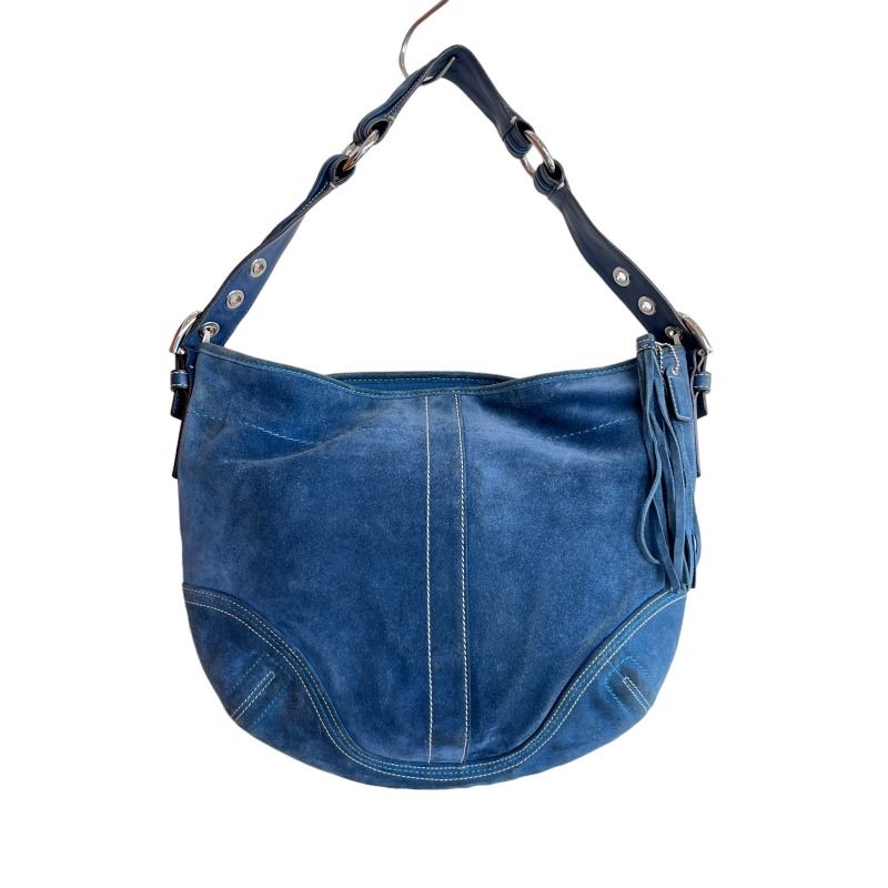 コーチ COACH スエード ワンショルダー ショルダーバッグ ブルー 青