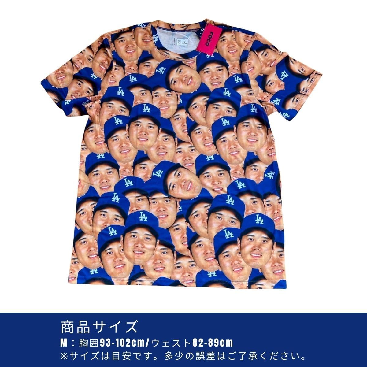 公式 新品未使用 ドジャース 大谷翔平 総柄 顔だらけ FOCO Tシャツ M 未使用 MLB FOCO 大谷翔平 ドジャース 顔だらけ Tシャツ