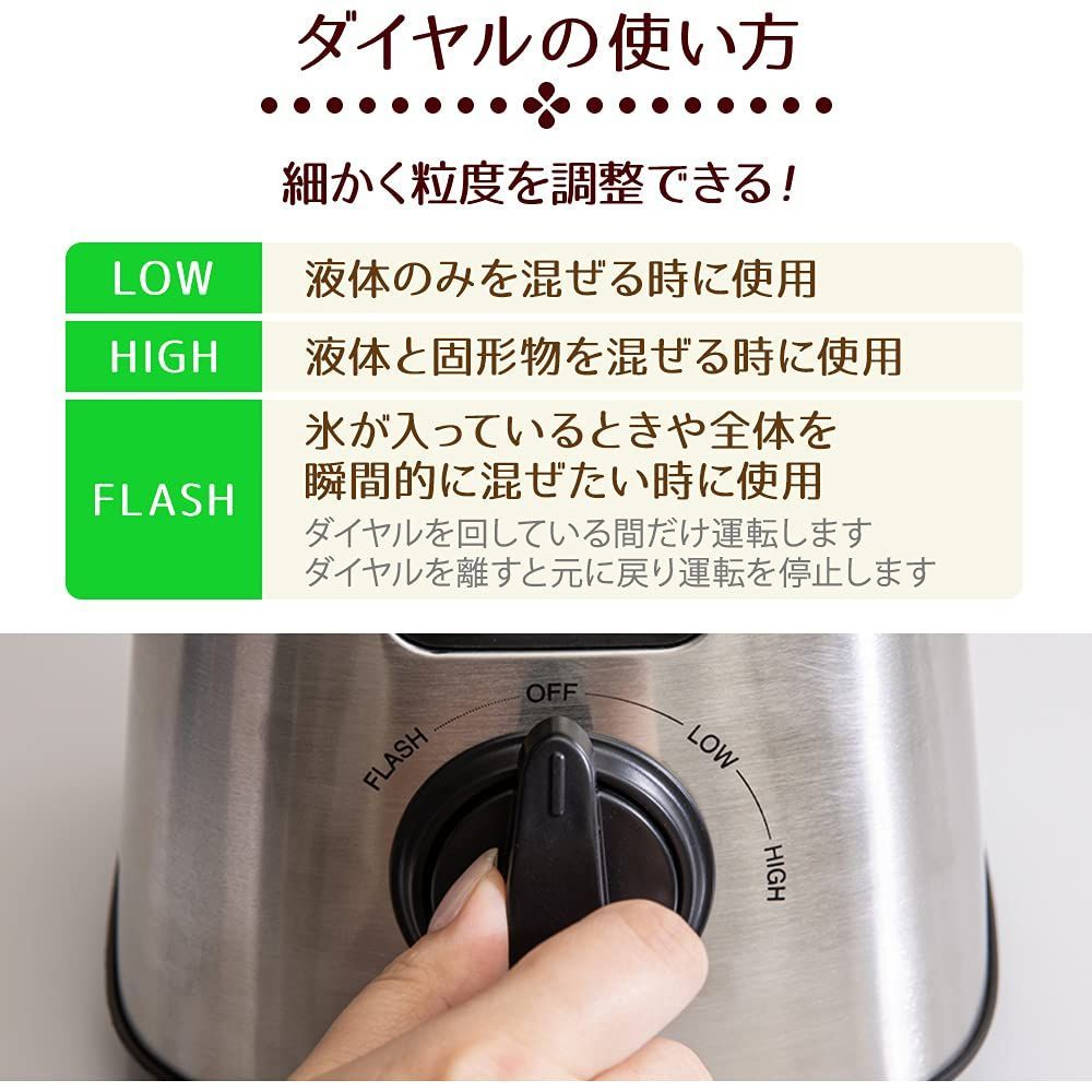 【在庫セール】アイリスプラザ ミキサー ブレンダー ハイパワー ジューサー 簡単操作 3段階調整 氷対応 4枚刃 スムージー フローズンドリンク 丸洗い 大容量サイズ おしゃれ ブラック 1500ml PFJM-1500-B