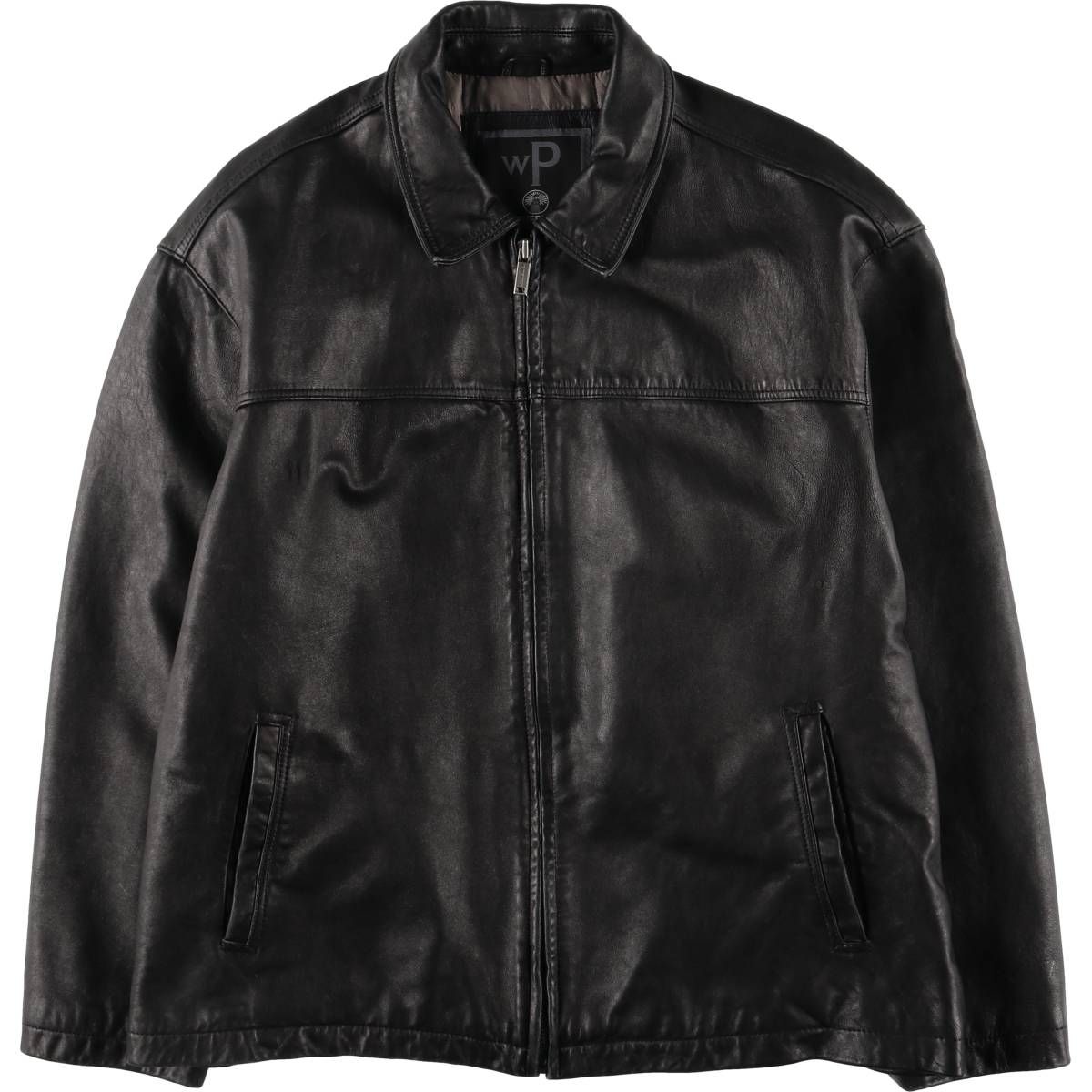 古着 WEATHERPROOF スイングトップタイプ レザーブルゾン メンズXL相当  