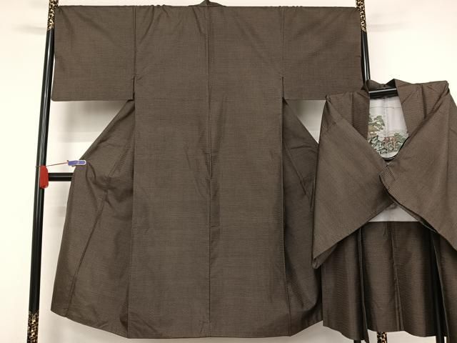 平和屋着物●男性　本場大島紬　アンサンブル　100亀甲　総詰め　正絹　逸品　AAAV9072np 平和屋着物○男性 本場大島紬 アンサンブル 100亀甲 総詰め 正絹 逸品