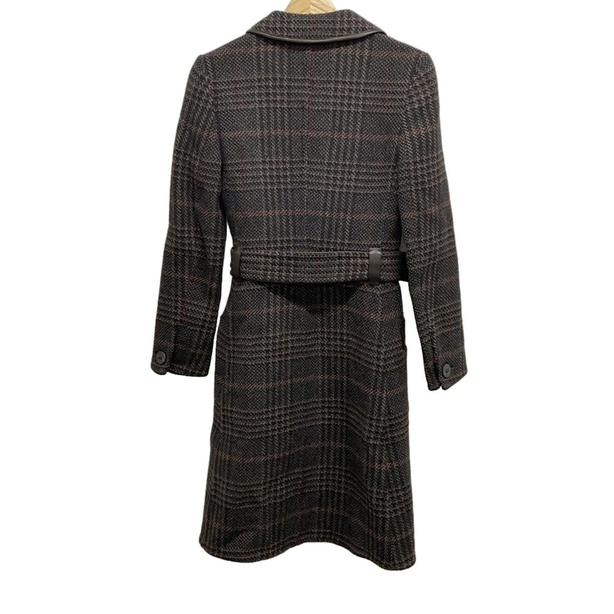 PRADA プラダ コート サイズ40 M レディース - 黒×レッド×マルチ 長袖 ツイード レザー 秋 冬 WWW_SIROKUMA-CORPORATION_COM