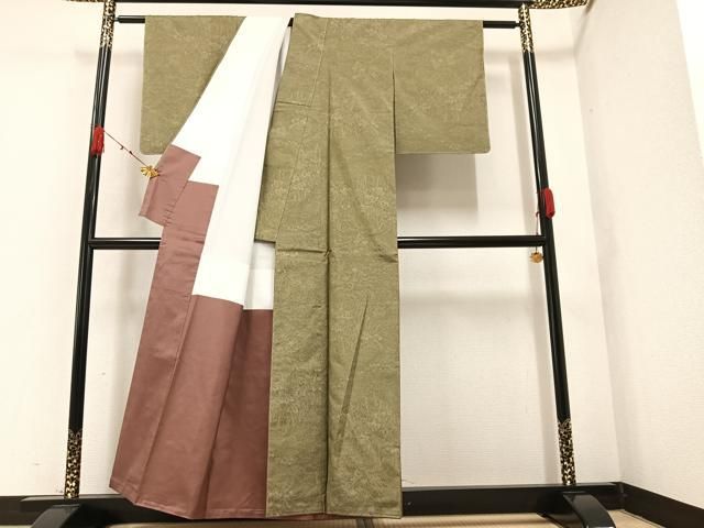 平和屋着物●本場大島紬　一元7マルキ　エ霞風景文　正野絹織物特製　反端付き　正絹　逸品　AAAZ4779ck 平和屋着物○本場大島紬 一元7マルキ エ霞風景文 正野絹織物