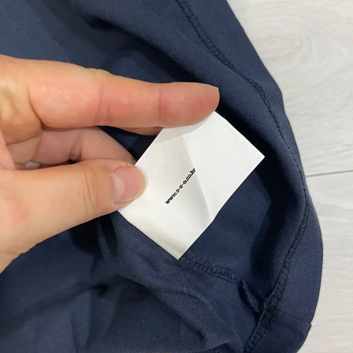  s e o ネイビー クロップド レイヤード 長袖 Tシャツ 長袖 Tシャツ カットソー