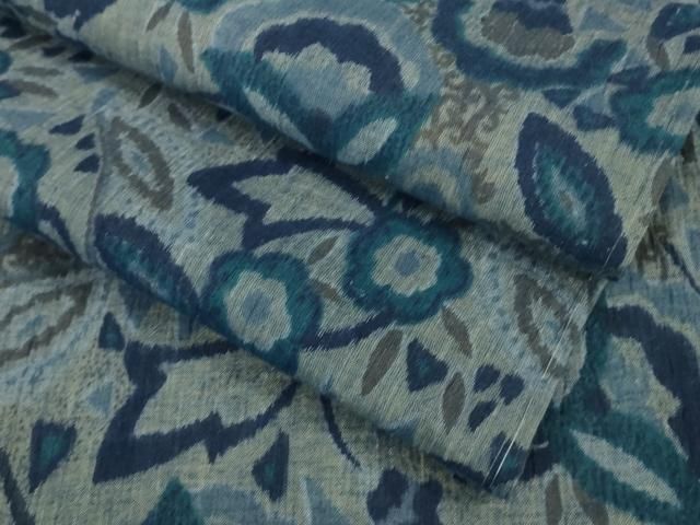 平和屋着物 上 夏物 本場小千谷ちぢみ 麻 花唐草文 ♥ DZAA9137kh5