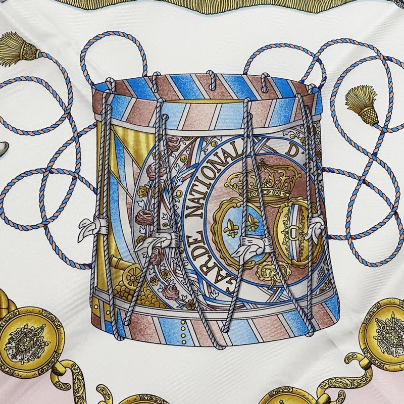 【美品】Hermes カレ Les Tambours タンブールの太鼓 エルメス HERMES スカーフ カレ90 LES TAMBOURS タンブールの太鼓