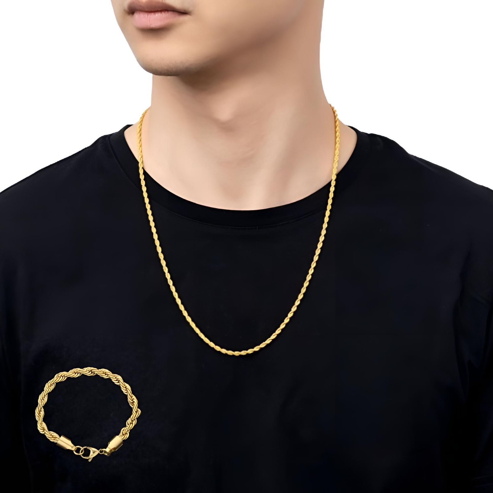 ツイストロープチェーン ネックレス ブレスレット セット