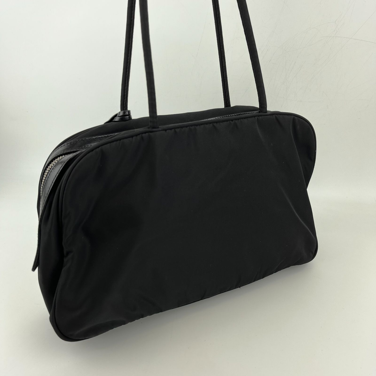 PRADA プラダ トートバッグ 肩掛け ブラック ナイロン レザー キー  