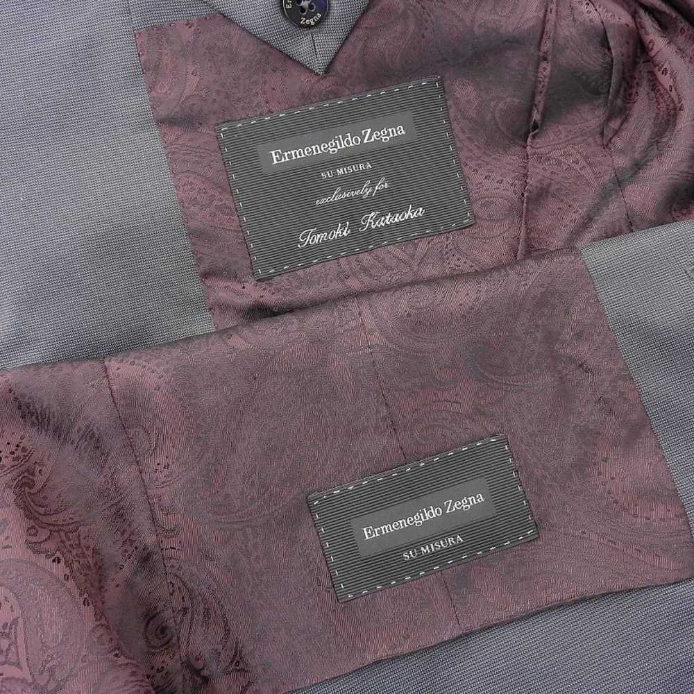超美品 エルメネジルドゼニア Ermenegildo Zegna 現行タグ su misura