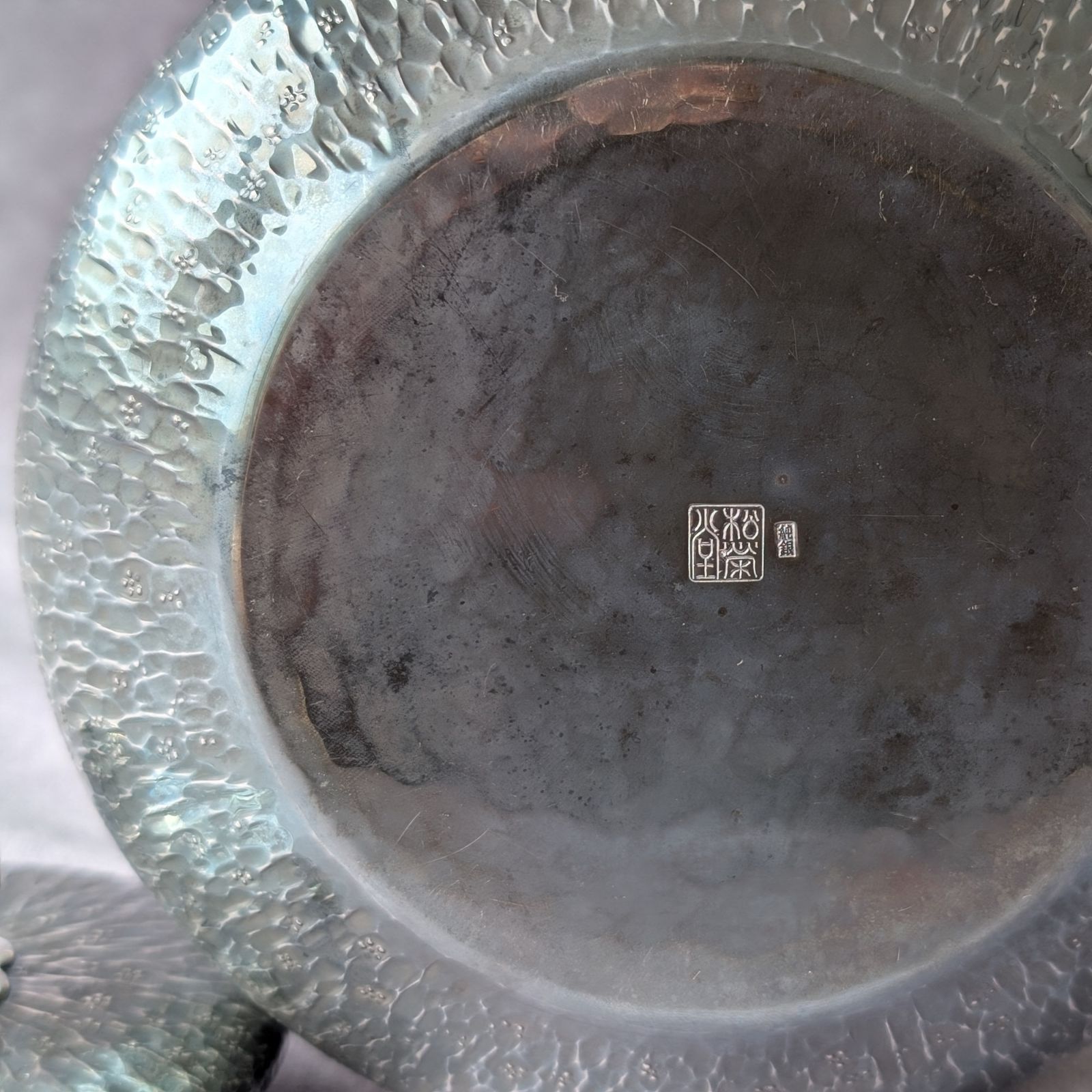 古道具】松榮堂 純銀製 福呂形 湯沸 共箱あり 茶器 茶道具 やかん 松栄