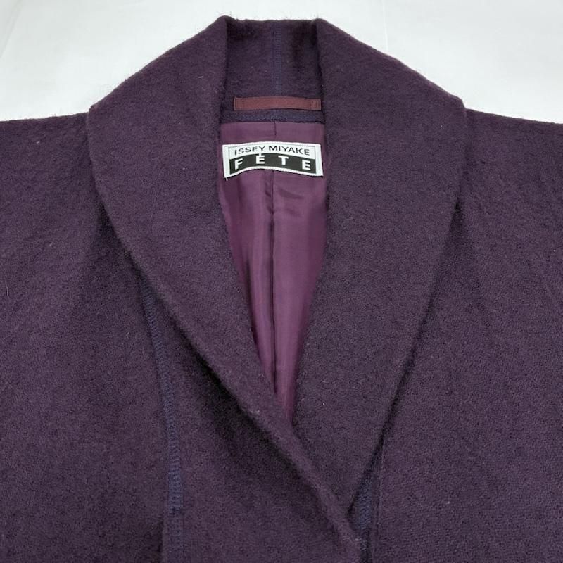 ISSEY MIYAKE イッセイミヤケ コート FETE ウール ショール ロング ガウン コート 比翼 フライフロント IF74FA501 SIROKUMA-CORPORATION_COM