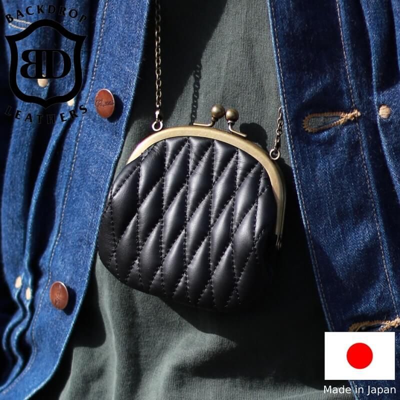 がま口ウォレット チェーン付き BACKDROP Leathers GM WALLET w chain