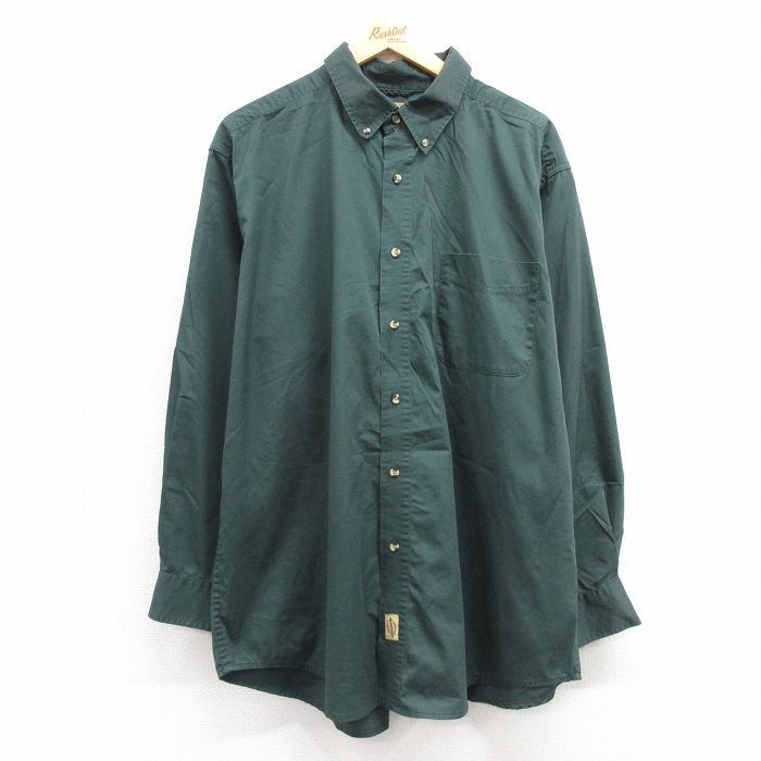 XL/古着 Wear Guard 長袖 シャツ メンズ 00s 大きいサイズ ボタンダウン 緑 グリーン 24feb07 中古 トップス