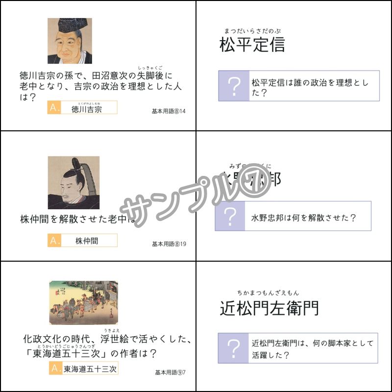 歴史 基礎マスター 15セット 暗記カード 中学受験 - メルカリ