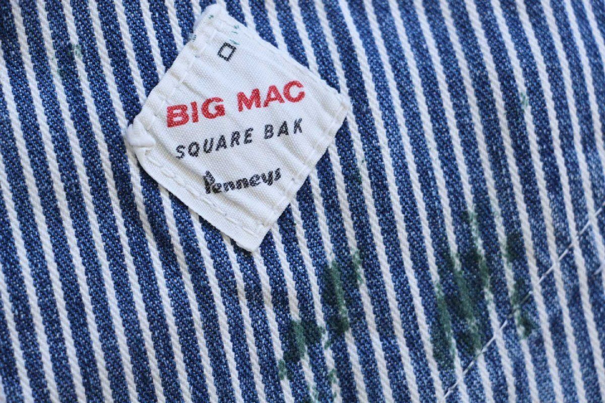 60s 70s Big mac オーバーオール パッチワーク ペンキ 最安値 70年代 Pennys ビッグマック ワーク ホワイト 白 メモリアル