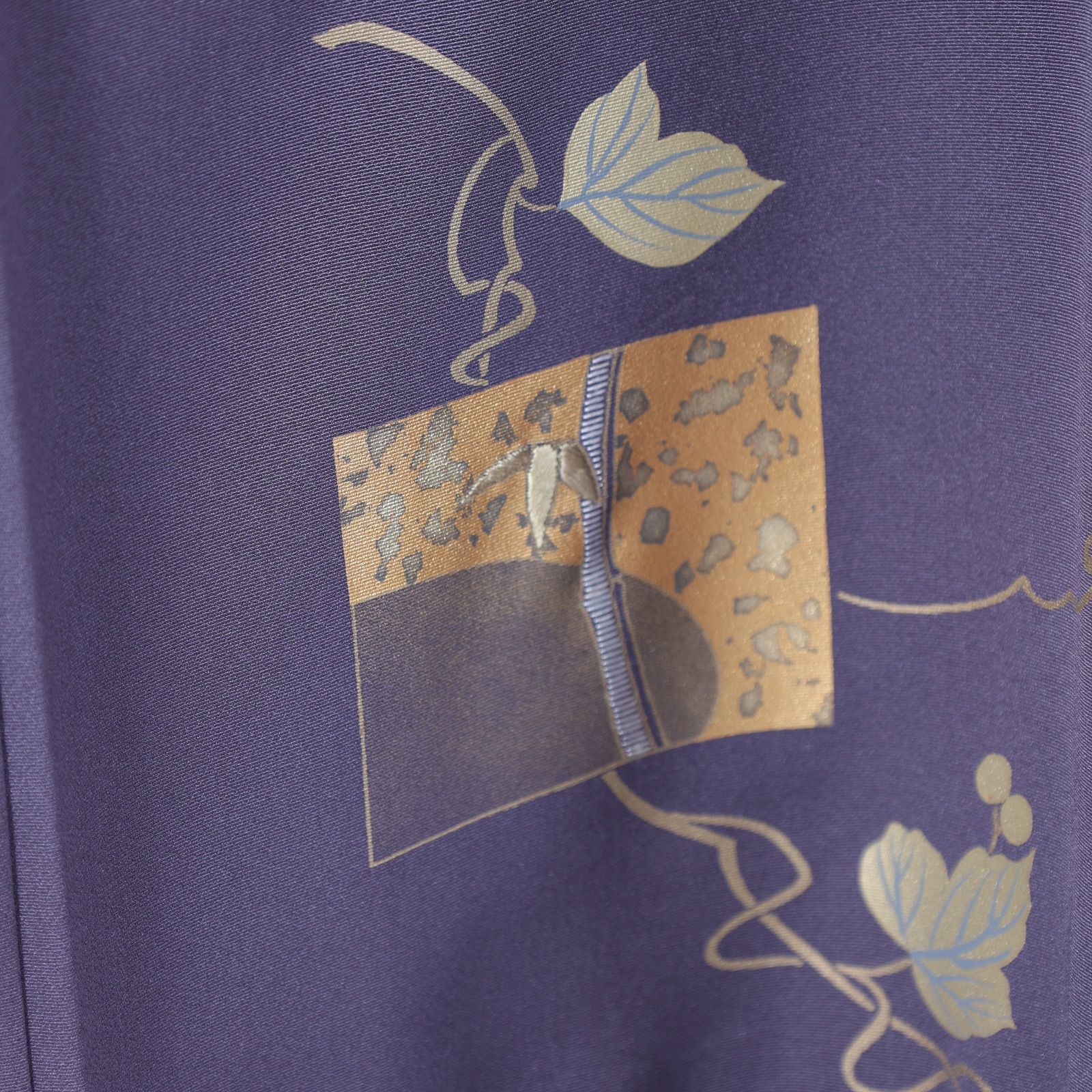 着物 訪問着 紫 刺繍 ゴールド 箔 松 葡萄 /C6 - メルカリ