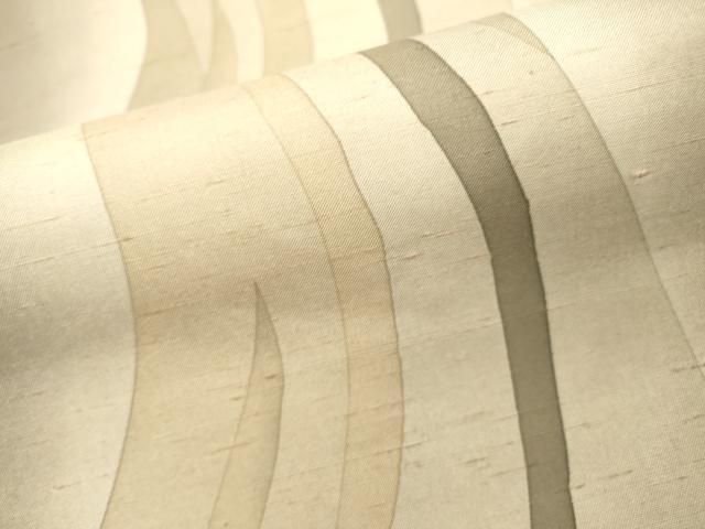 平和屋着物○全通柄袋帯 紬地 よろけ縞 正絹 逸品 DAAR0708fe