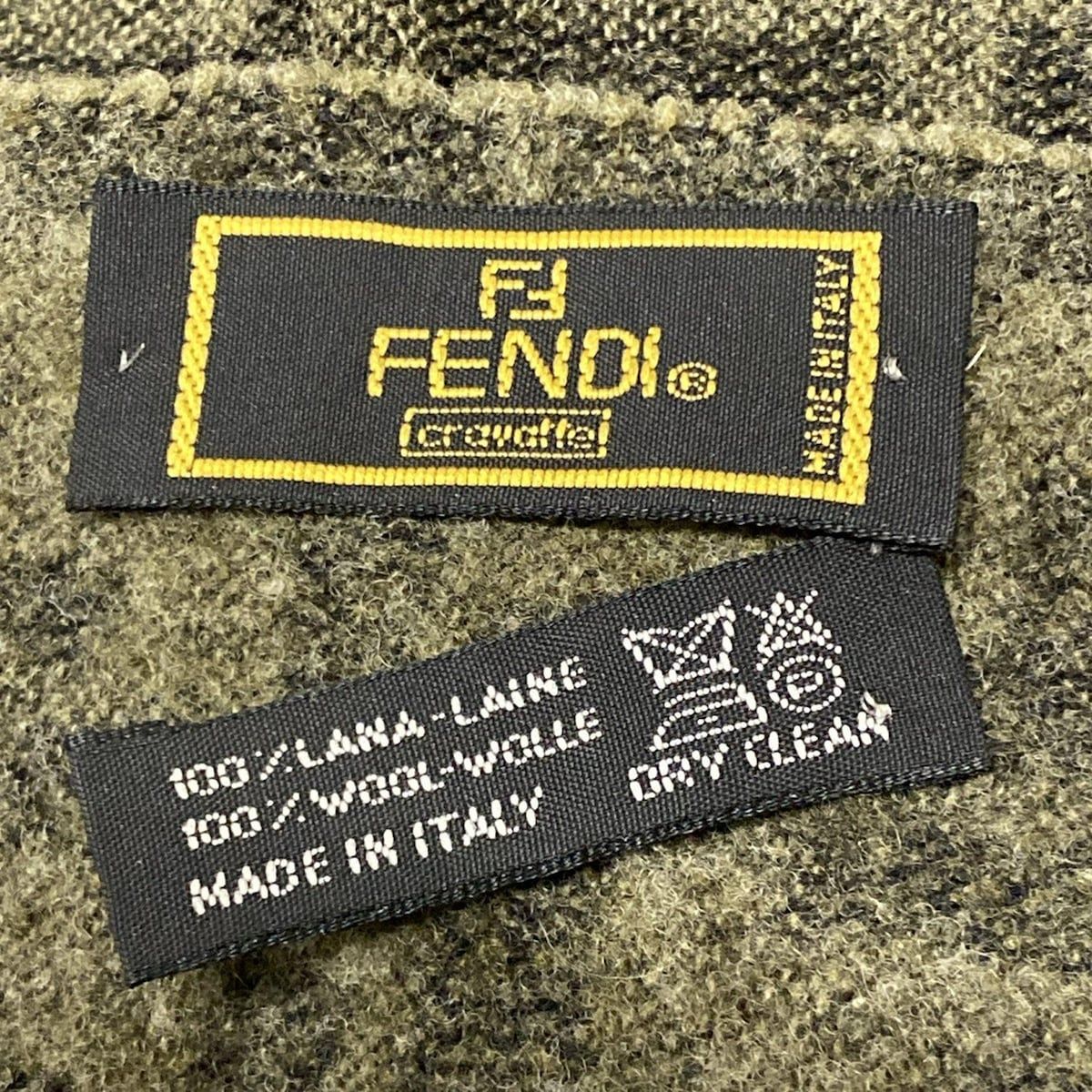 FENDI(フェンディ) マフラー - ダークブラウン×黒 ズッカ柄