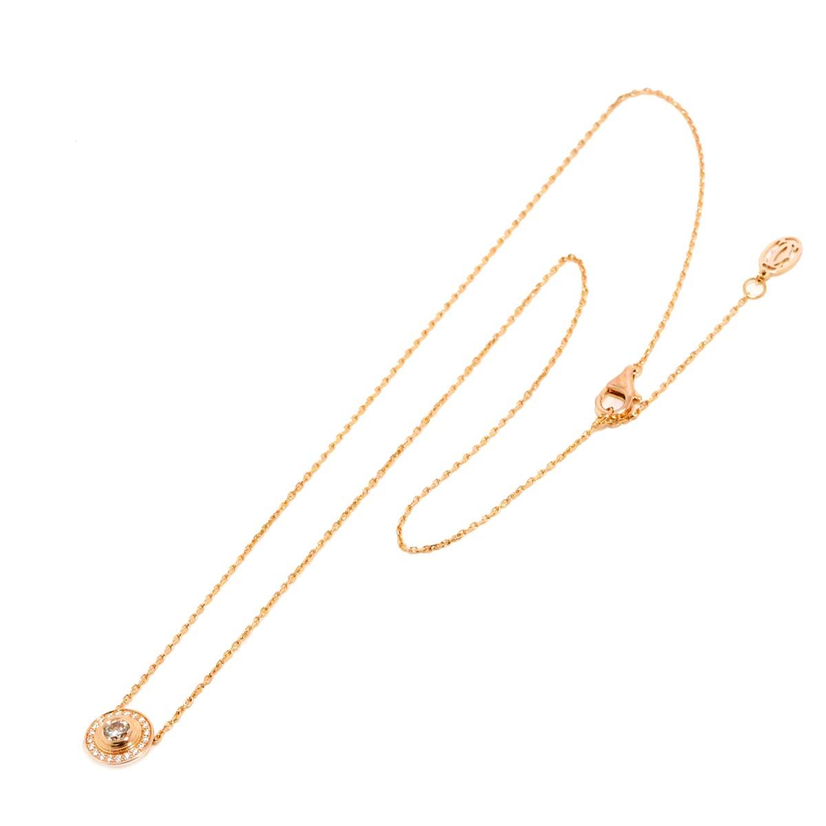 カルティエ Cartier ダムール ダイヤ ネックレス 41cm K18 PG 750  