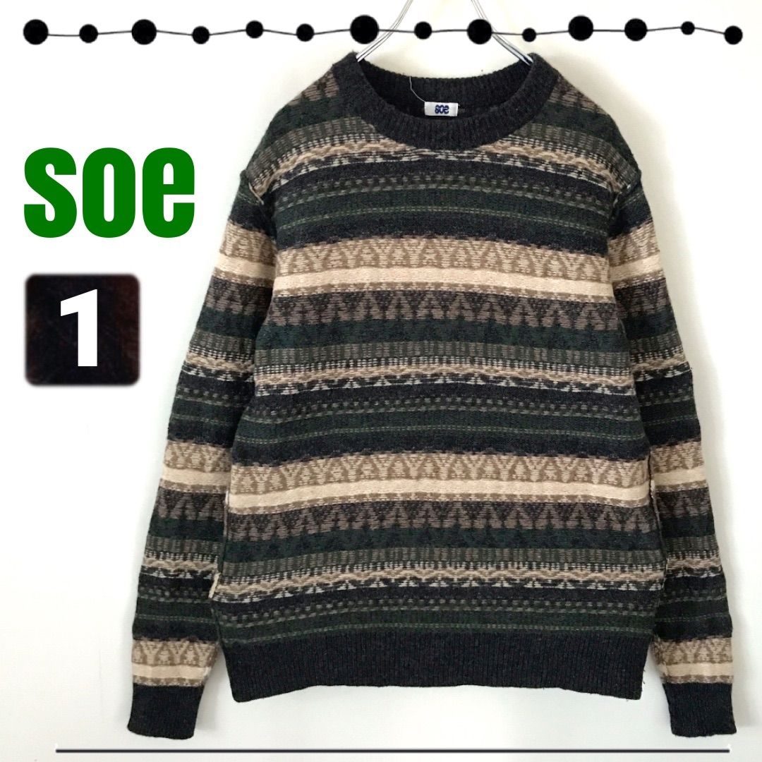 soe/ソーイ☆Crew Neck Sweater Single Jacquard☆シングルジャガード 