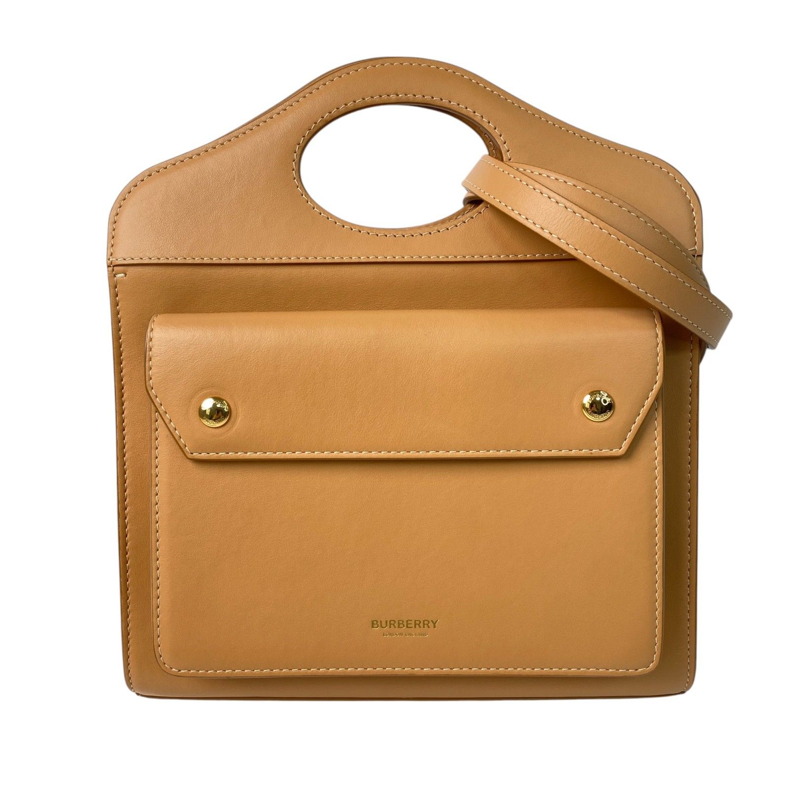 美品 バーバリー Burberry オールレザー ショルダーバッグ トート 