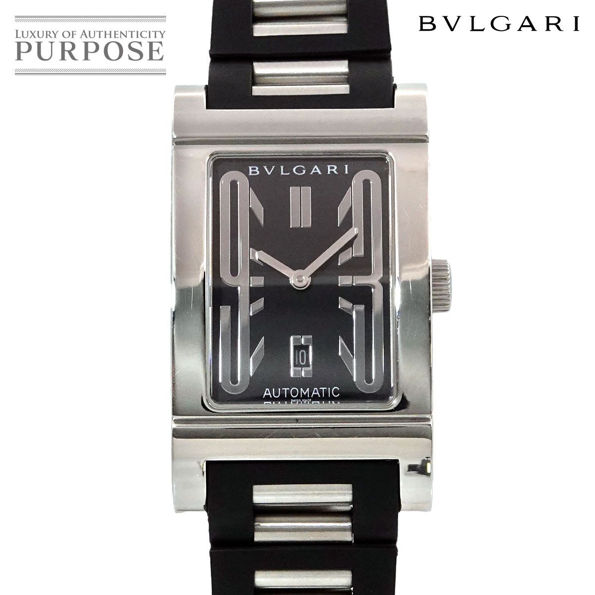 ブルガリ BVLGARI レッタンゴロ RT45S メンズ 腕時計 デイト ブラック 