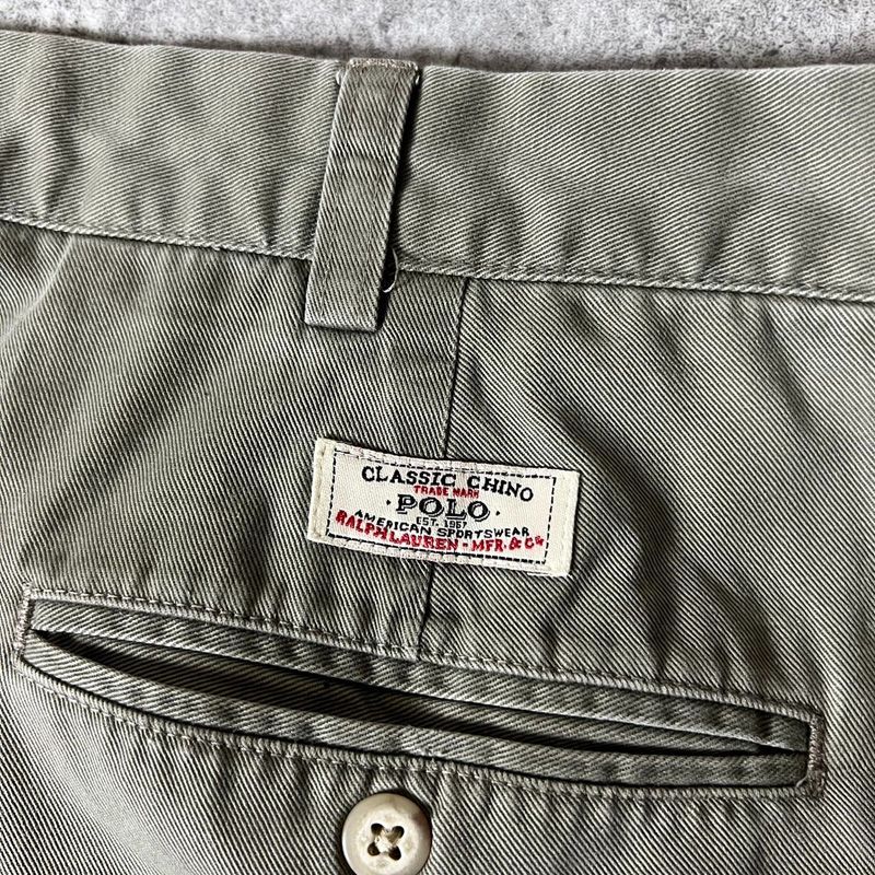 90s POLO RALPH LAUREN 2タック コットン チノ パンツ 34 29 / 90年代